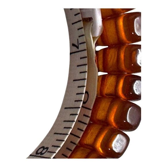 Vintage Stretch Natural Baltic Amber Tone Beaded Stretch Bracelet Real Retro - Picture 5 of 6